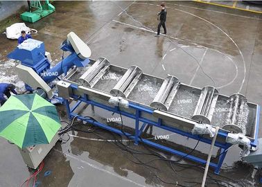 150-200kg / H สายซักผ้าพลาสติกแรงดันไฟฟ้าที่กำหนดเองพร้อมลำเลียงเกลียว 7.5kw